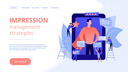 Image showing Impression management concept landing page