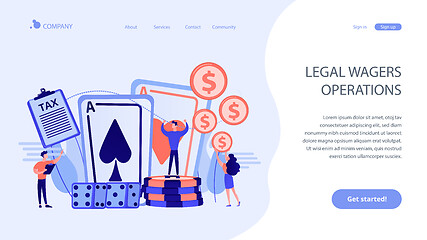 Image showing Gambling income concept landing page.