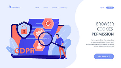 Image showing General data protection regulation concept landing page.