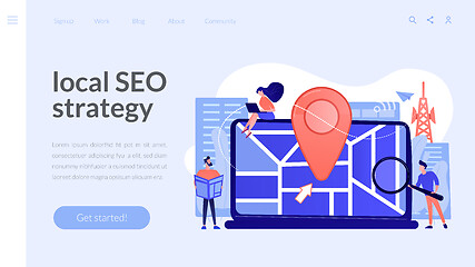 Image showing Local search optimization concept landing page