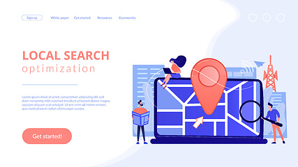 Image showing Local search optimization concept landing page