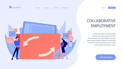Image showing Job sharing concept landing page