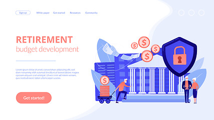 Image showing Retirement investments concept landing page.