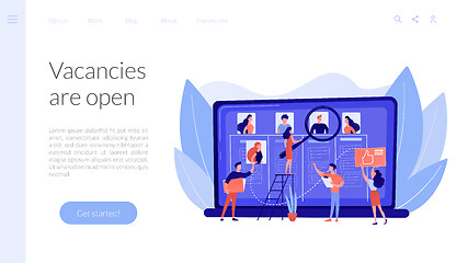 Image showing Wanted employees concept landing page