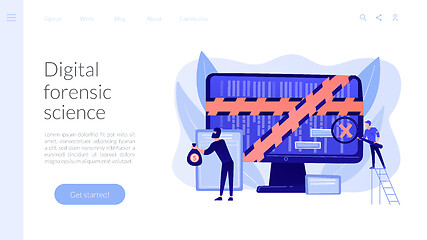 Image showing Computer forensics concept landing page