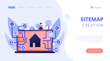 Image showing Sitemap creation concept landing page