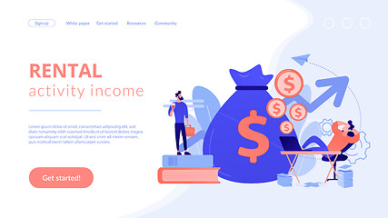 Image showing Passive income concept landing page.