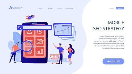 Image showing Mobile media optimization concept landing page