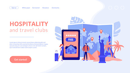 Image showing Hospitality and travel clubs concept landing page