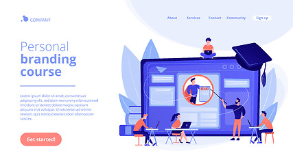 Image showing Personal branding course concept landing page