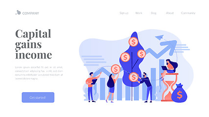 Image showing Portfolio income concept landing page.