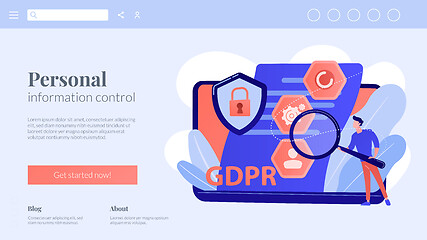 Image showing General data protection regulation concept landing page.