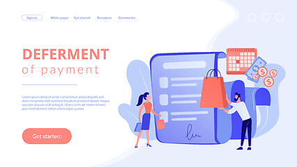 Image showing Deferment of payment concept landing page