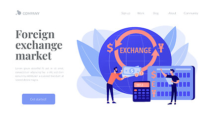 Image showing Currency exchange concept landing page