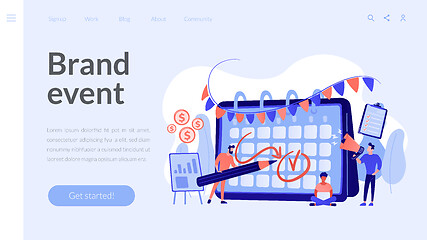 Image showing Brand event concept landing page