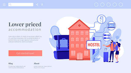 Image showing Hostel services concept landing page