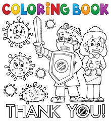 Image showing Coloring book thanks to doctor and nurse