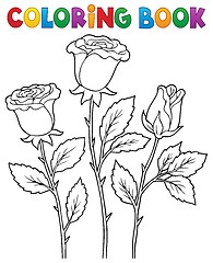 Image showing Coloring book rose flower image 1