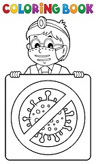 Image showing Coloring book doctor with sign theme 1