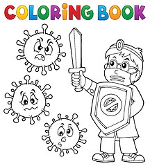 Image showing Coloring book doctor fighting virus 1