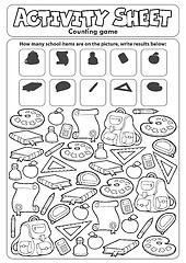 Image showing Activity sheet counting game topic 1