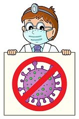 Image showing Doctor holding stop virus sign theme 1