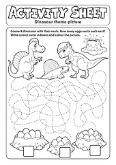 Image showing Activity sheet dinosaur theme 2