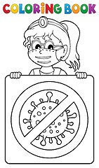 Image showing Coloring book doctor with sign theme 2