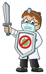 Image showing Doctor fighting virus theme image 1