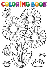 Image showing Coloring book daisy flower image 2