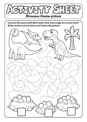 Image showing Activity sheet dinosaur theme 1