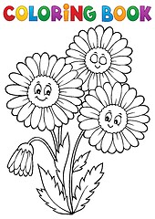 Image showing Coloring book daisy flower image 1