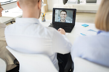 Image showing business team having video conference at office