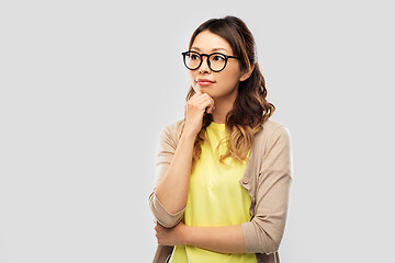 Image showing asian woman in glasses or student