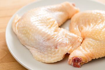 Image showing Fresh chicken drumstick close up