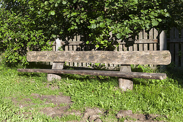 Image showing old wooden bench