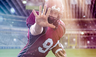 Image showing portrait of confident American football player