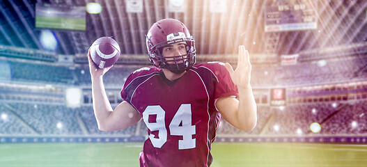 Image showing american football player throwing ball