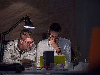 Image showing designers in the night startup office