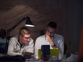 Image showing designers in the night startup office