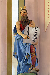 Image showing Moses holding the Ten Commandments