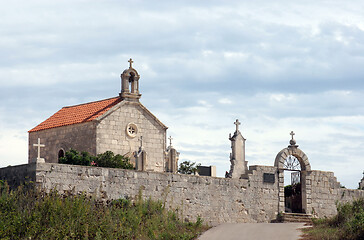 Image showing The church at the graveyard of Smokvica in Croatia