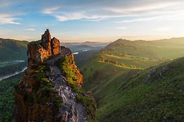 Image showing Beauty dawn in the mountains