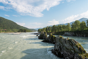 Image showing Fast mountain river Katun