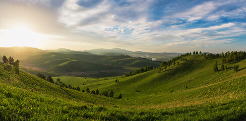 Image showing Beauty dawn in the mountains