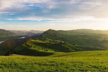 Image showing Beauty dawn in the mountains