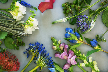 Image showing Flowers composition flatlay