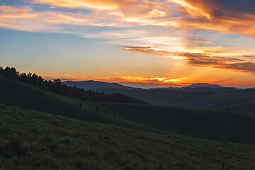 Image showing Beauty dawn in the mountains