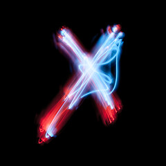 Image showing Letter X the alphabet made from neon signs