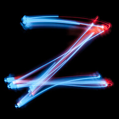 Image showing Letter Z the alphabet made from neon signs